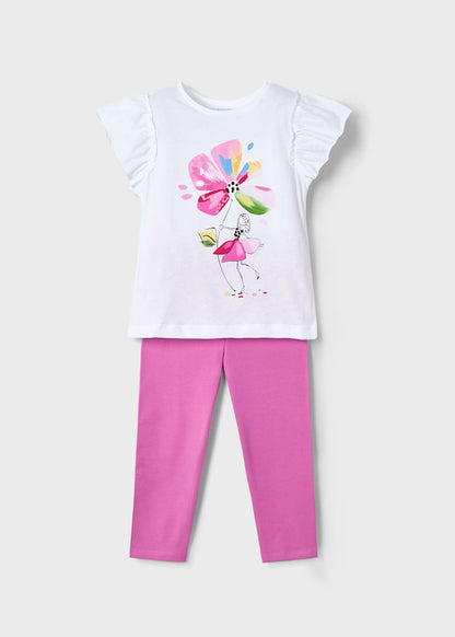 Mayoral - Completo leggings e maglietta fiore bambina