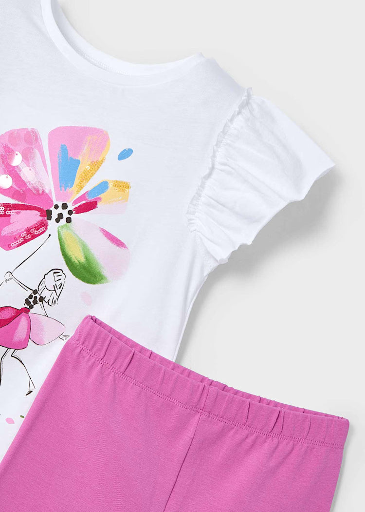 Mayoral - Completo leggings e maglietta fiore bambina