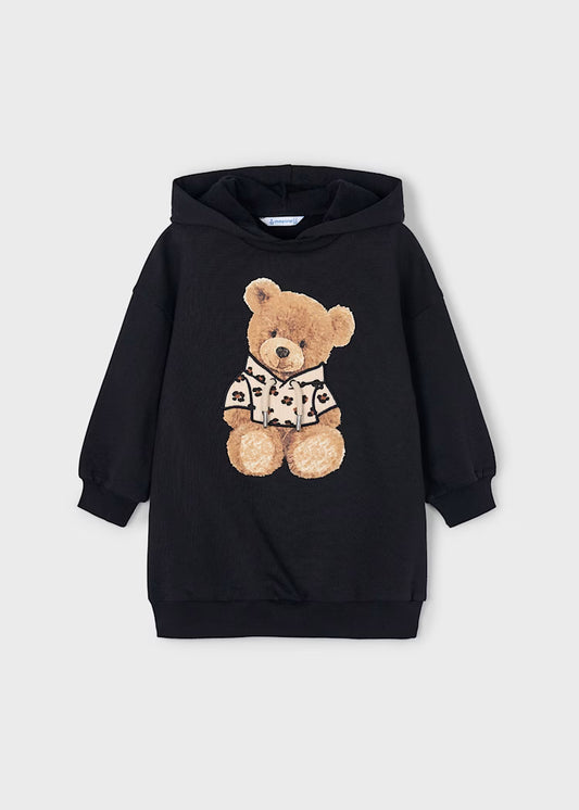 Mayoral - Vestito felpa cappuccio bambina