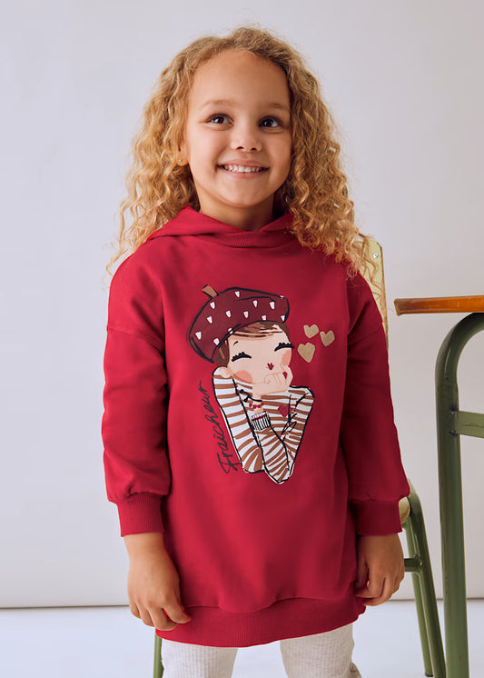 Mayoral - Vestito felpa cappuccio bambina