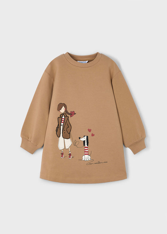 Mayoral - Vestito felpa scritta bambina