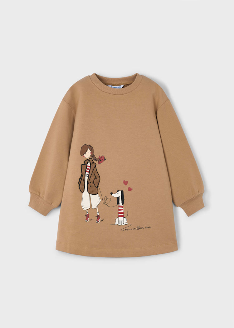 Mayoral - Vestito felpa scritta bambina