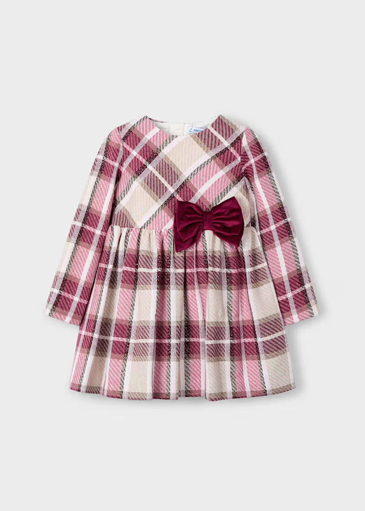 Mayoral - Vestito quadri velluto bambina
