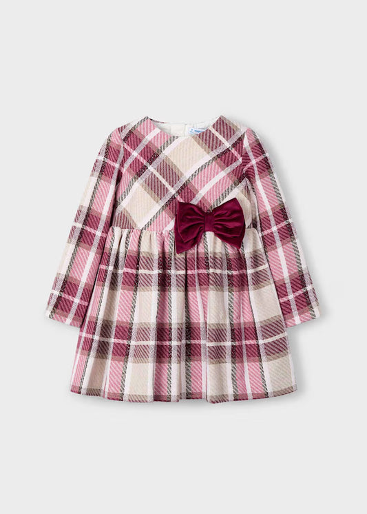 Mayoral - Vestito quadri velluto bambina
