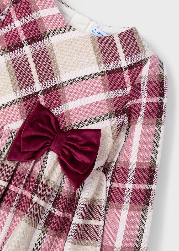 Mayoral - Vestito quadri velluto bambina